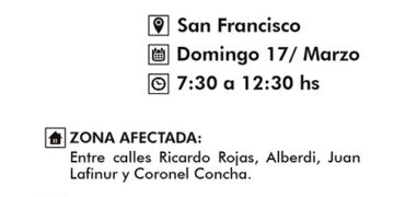 San Francisco: Corte del Servicio eléctrico este domingo 17 de marzo