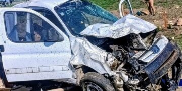 Un joven fue hospitalizado tras sufrir un vuelco en la ruta nacional 146