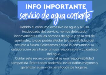 Buena Esperanza: aconsejan uso responsable del agua potable