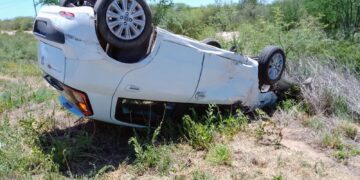 Un auto volcó en la Autopista de las Serranías Puntanas