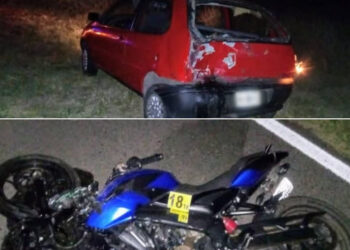 Un hombre murió tras un accidente entre una moto y un auto en la ruta nacional 146