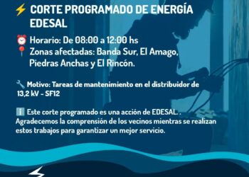 Corte Programado de Energía por EDESAL en San Francisco del Monte de Oro