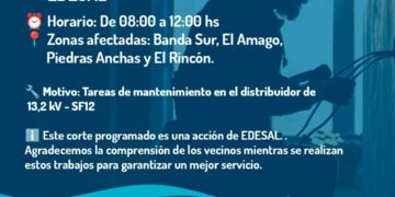 Corte Programado de Energía por EDESAL en San Francisco del Monte de Oro