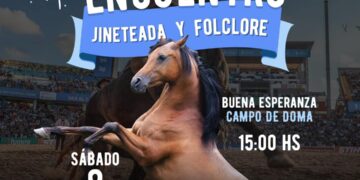 Gran encuentro nocturno de jineteada y folclore en Buena Esperanza