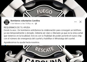 Bomberos voluntarios de La Carolina piden ayuda para comprar un teléfono para el servicio de emergencia