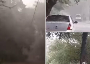 El Trapiche, la lluvia y la tormenta arreciaron fuerte