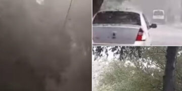 El Trapiche, la lluvia y la tormenta arreciaron fuerte