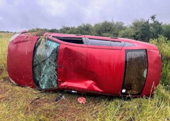 Un hombre resultó herido tras el vuelco de un automóvil en la ruta nacional 146