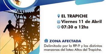 Corte programado del Servicio Eléctrico en El trapiche este viernes