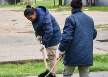 Tilisarao refuerza las tareas en el mantenimiento de sus espacios públicos.