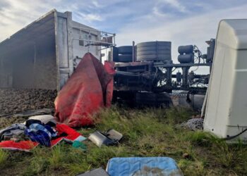 Un camión volcó en la ruta nacional 188
