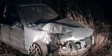 Perdió el control del auto y chochó contra un árbol
