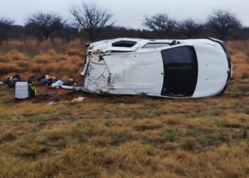 Buena Esperanza: vuelco en la Autopista 55 dejó a un hombre con lesiones leves