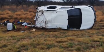 Buena Esperanza: vuelco en la Autopista 55 dejó a un hombre con lesiones leves
