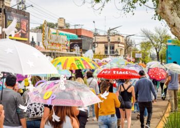 Realizaron la caminata ‘Paraguas por la Paz’ en la Villa de Merlo