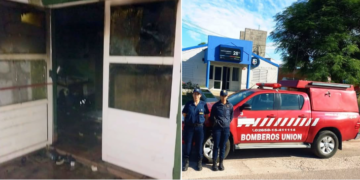 Unión: Incendio en el Cuartel de Bomberos y sustracción de un vehículo oficial