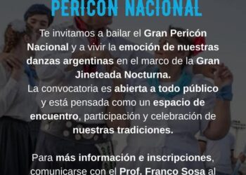 Buena Esperanza convoca a participar del Pericón Nacional
