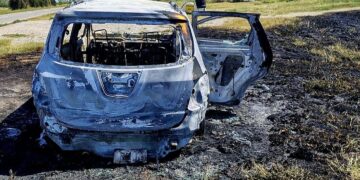 Se incendió un vehículo sobre la Autopista 55, a la altura de Santa Rosa del Conlara