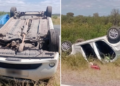 Una mujer resultó herida tras el vuelco de un automóvil en la ruta nacional 20