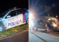 Tres heridos en un fuerte choque que involucró a una camioneta, un patrullero y un caballo