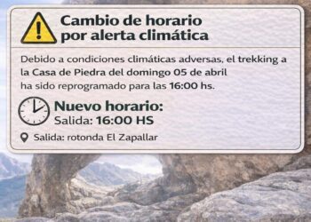 Reprograman por cuestión climatológica el trekking previsto para esta tarde en Quines