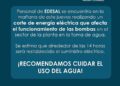Atención Naschel, corte de agua por trabajos de Edesal que afecta el sistema de bombeo de la planta de agua