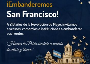 Invitan a embanderar San Francisco del Monte de Oro por el 25 de Mayo
