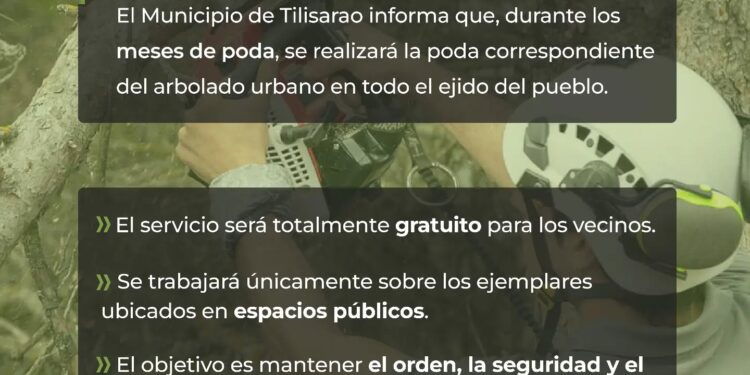 Tilisarao realizará la poda gratuita del arbolado urbano