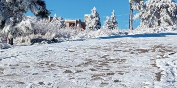 La Carolina tras la fuerte nevada.
