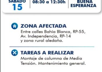 Corte del servicio eléctrico en sectores de Buena Esperanza
