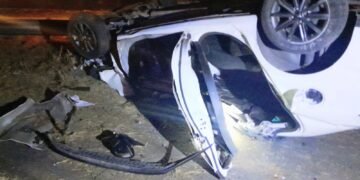 Quines: un automóvil volcó en la ruta nacional 20