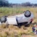 Dos mujeres y tres niños resultaron lesionados tras el vuelco de un automóvil en la ruta provincial 55