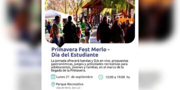 Invitan a participar de la ‘Primavera Fest’ en el Parque Recreativo de Merlo